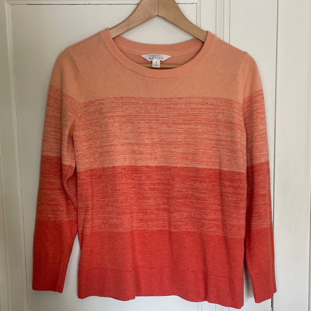 Market & Spruce Women's Ombre Sweater - Peach and Coral